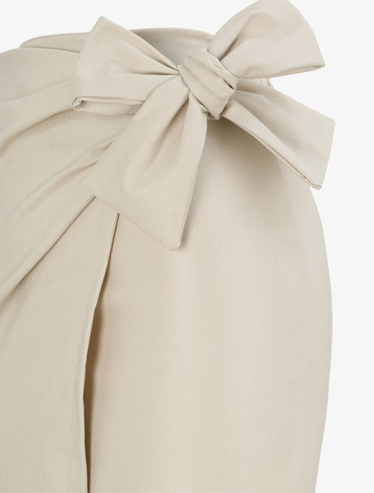 Jupe portefeuille en simili - Beige - 3