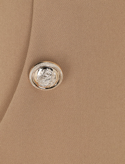 Pantalon slim à boutons stylisés - Camel - 3