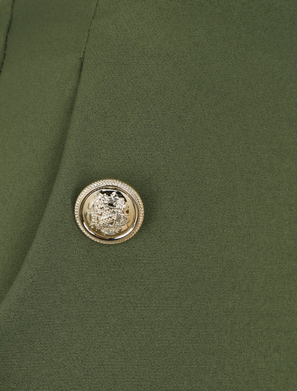 Pantalon slim à boutons stylisés - Kaki - 3