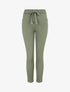 Pantalon slim uni à taille haute élastiquée - Kaki - 1