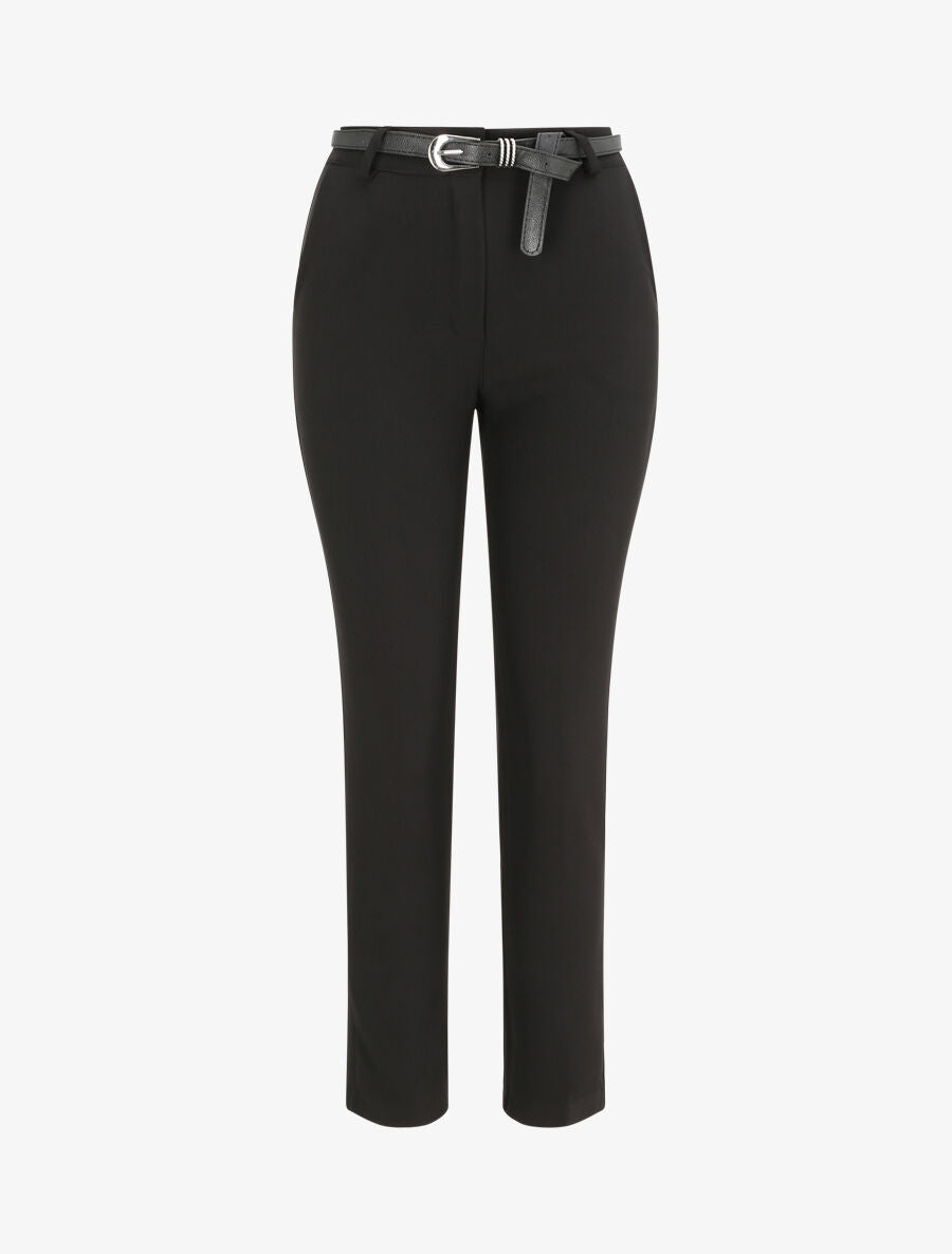 Pantalon fluide uni - Noir - 4