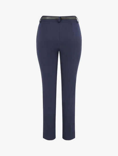 Pantalon fluide uni - Marine - 2