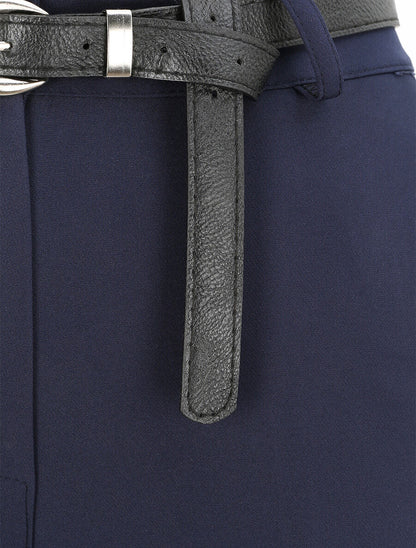 Pantalon fluide uni - Marine - 3