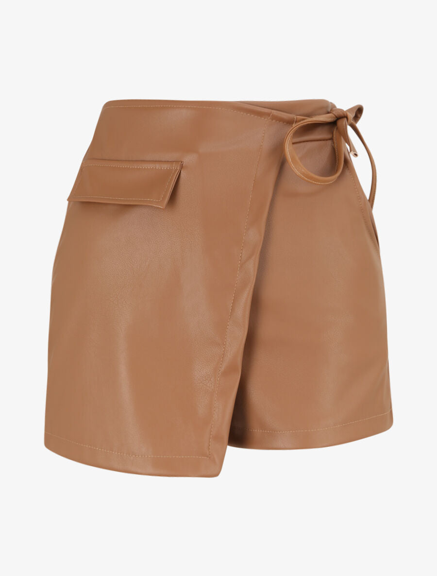 Short en simili style portefeuille - Camel - 4