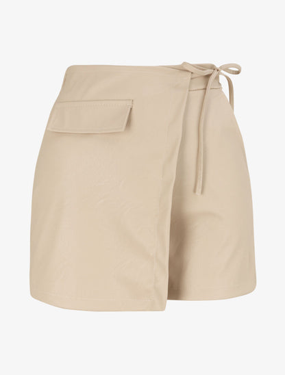 Short en simili style portefeuille - Beige - 1