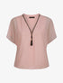 Top boule uni à zip - Rose pâle - 1