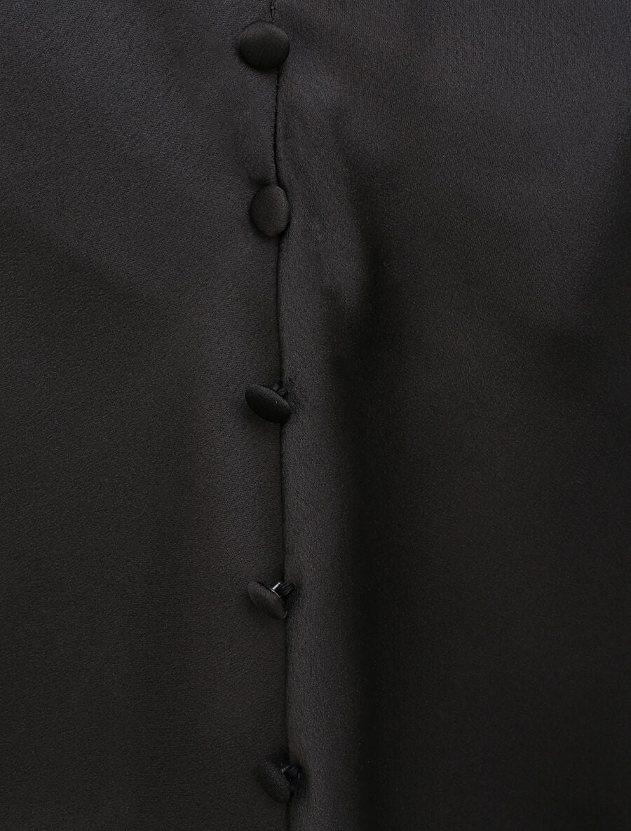 Caraco droit uni boutonné - Noir - 3