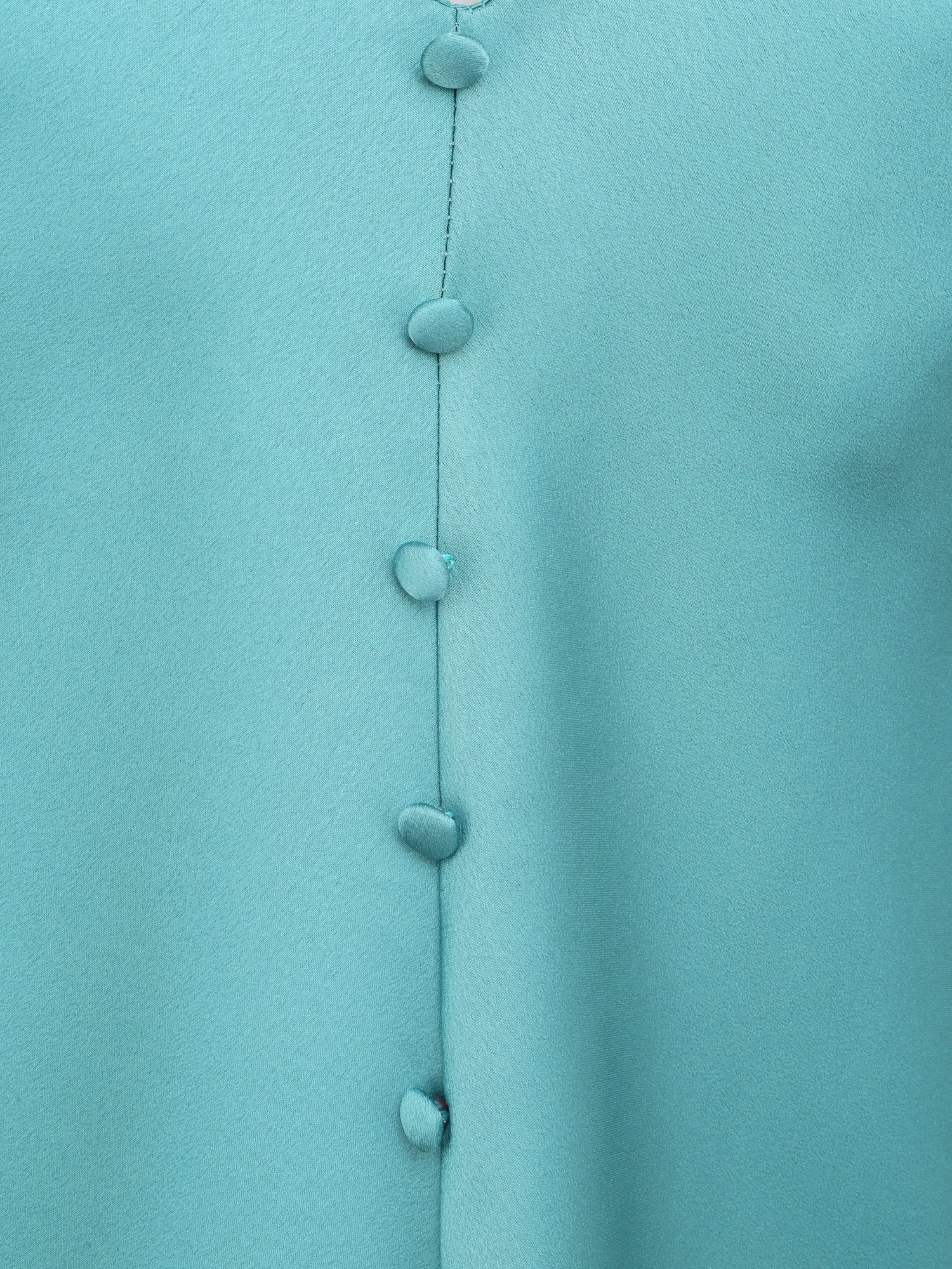 Caraco droit uni boutonné - Bleu - 3