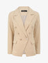 Blazer long croisé à boutons stylisés - Beige - 3