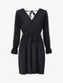 Robe courte patineuse à col cache-coeur - Noir - 5