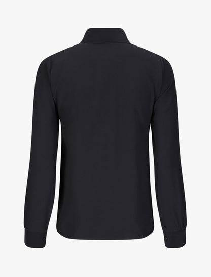 Chemise droite unie à col lavallière - Noir - 2