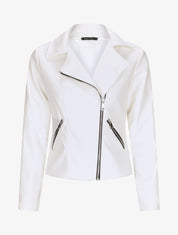 Perfecto droit en simili doublé - Blanc - 1