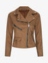Perfecto droit en suédine poches zippées - Camel - 1