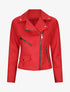 Perfecto droit en suédine poches zippées - Rouge - 1