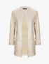 Veste droite mi-longue en suédine - Beige - 4