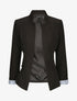 Blazer droit uni à col cranté - Noir - 1