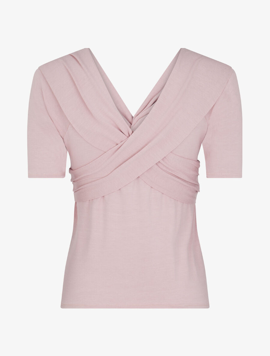 Top à buste à pans croisés - Rose pâle - 2