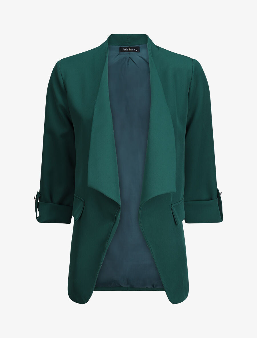 Blazer oversize à pans asymétriques - Vert sapin - 1