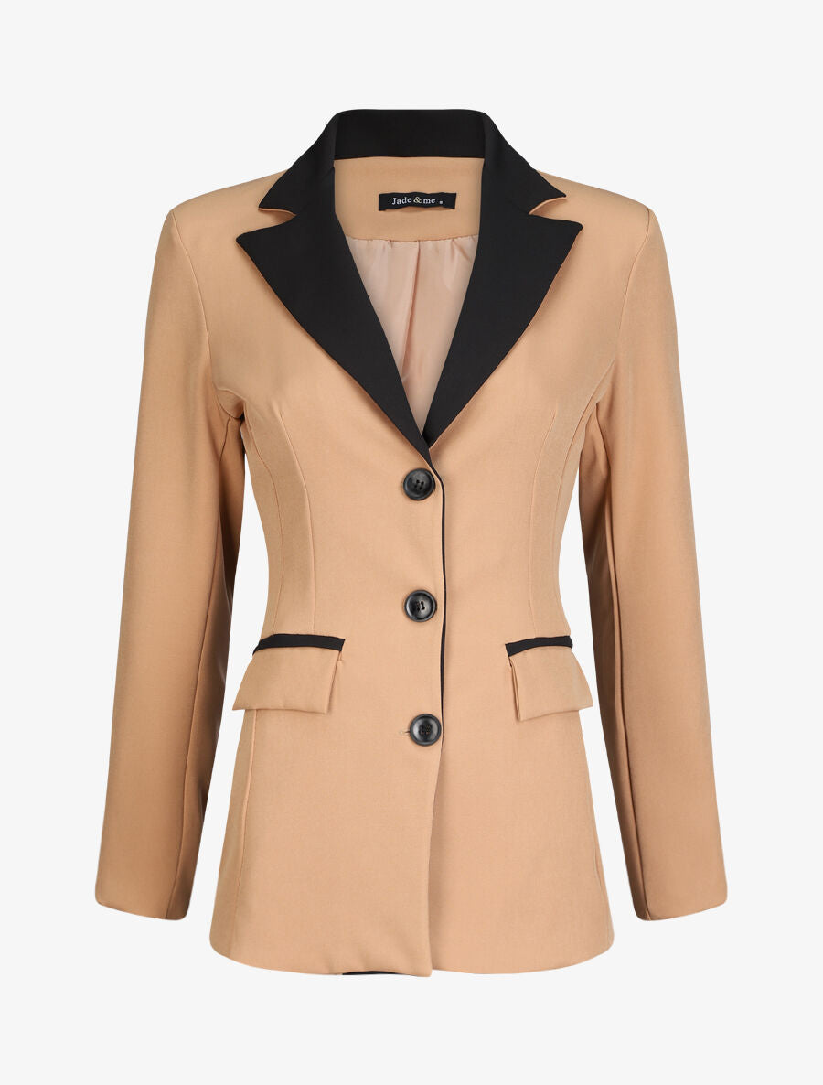 Blazer oversize bi-couleur - Camel - 4