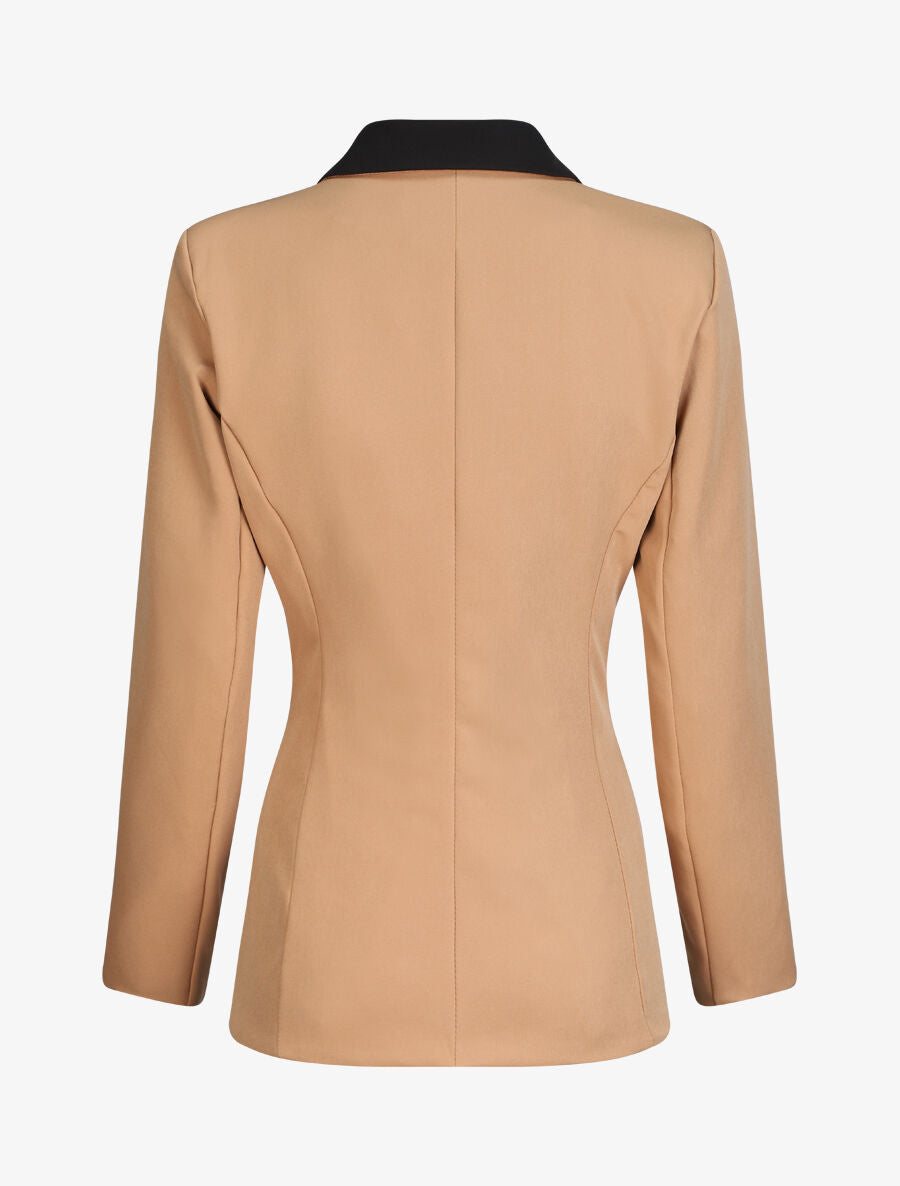 Blazer oversize bi-couleur - Camel - 2