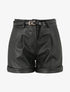 Mini-short à bords à revers - Noir - 1