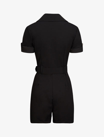 Combishort fluide unie - Noir - 2