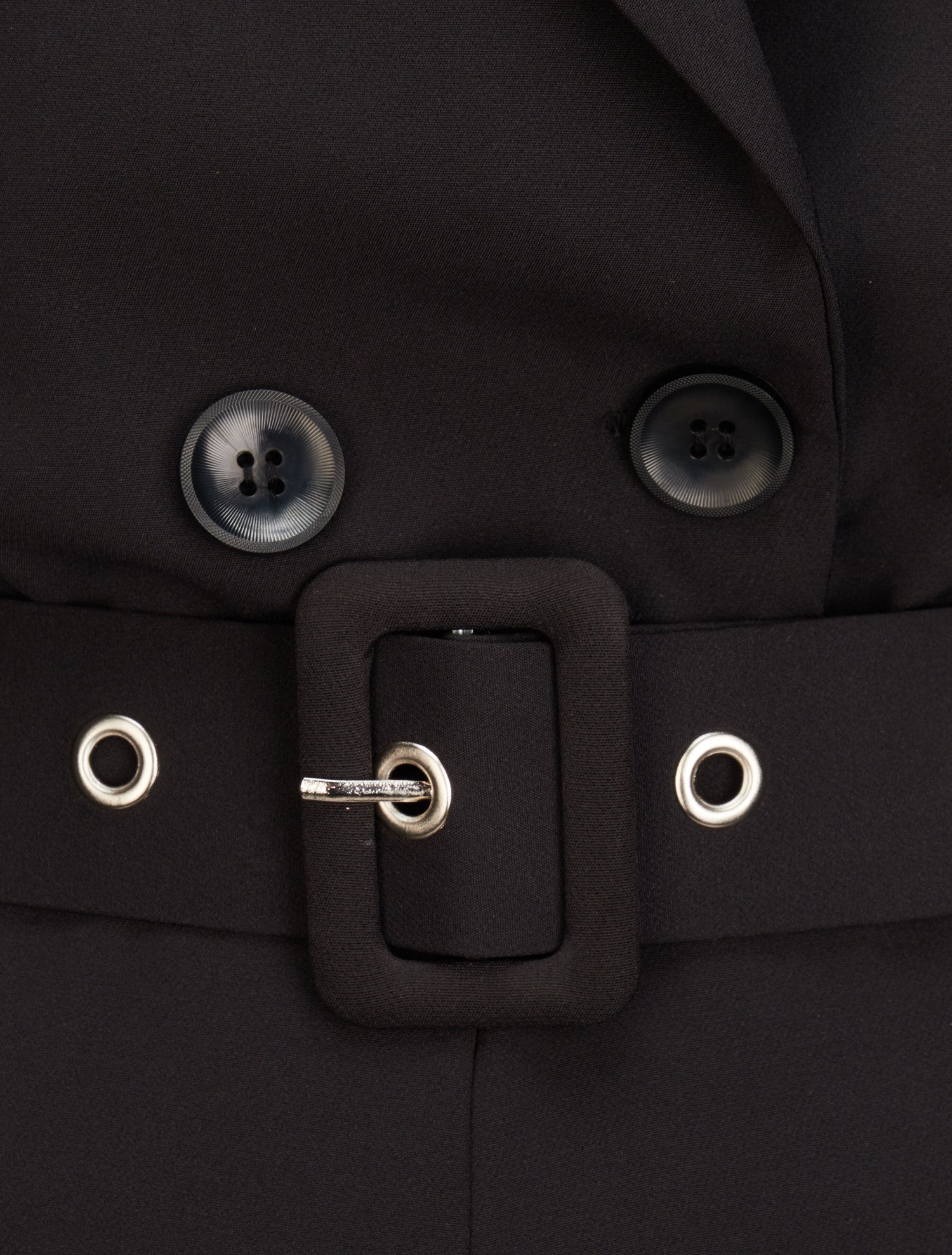 Combishort uni à bords à revers - Noir - 3