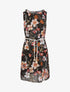 Robe droite à imprimé grandes fleurs - Noir - 1