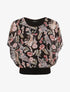 Top boule imprimé fleurs baroques - Noir - 5