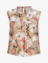 Top boule à imprimé grandes fleurs - Beige - 1
