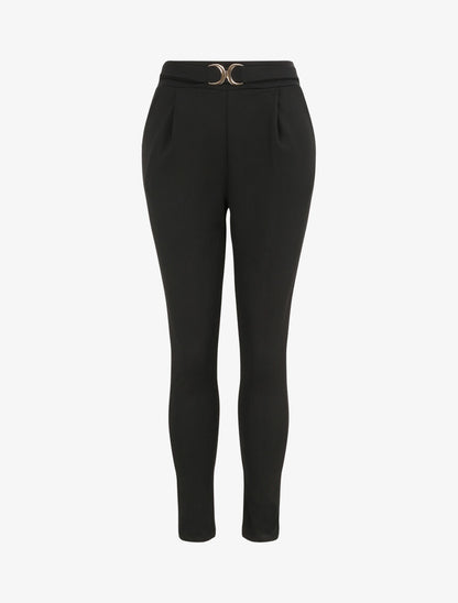 Pantalon fluide coupe droite - Noir - 1