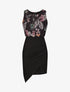 Robe asymétrique à imprimé feuillages - Noir - 1