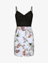 Robe droite à imprimé feuilles tropicales - Blanc - 1