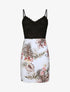 Robe droite à imprimé feuilles - Blanc - 1