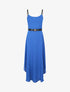 Robe longue asymétrique coupe patineuse - Bleu électrique - 4