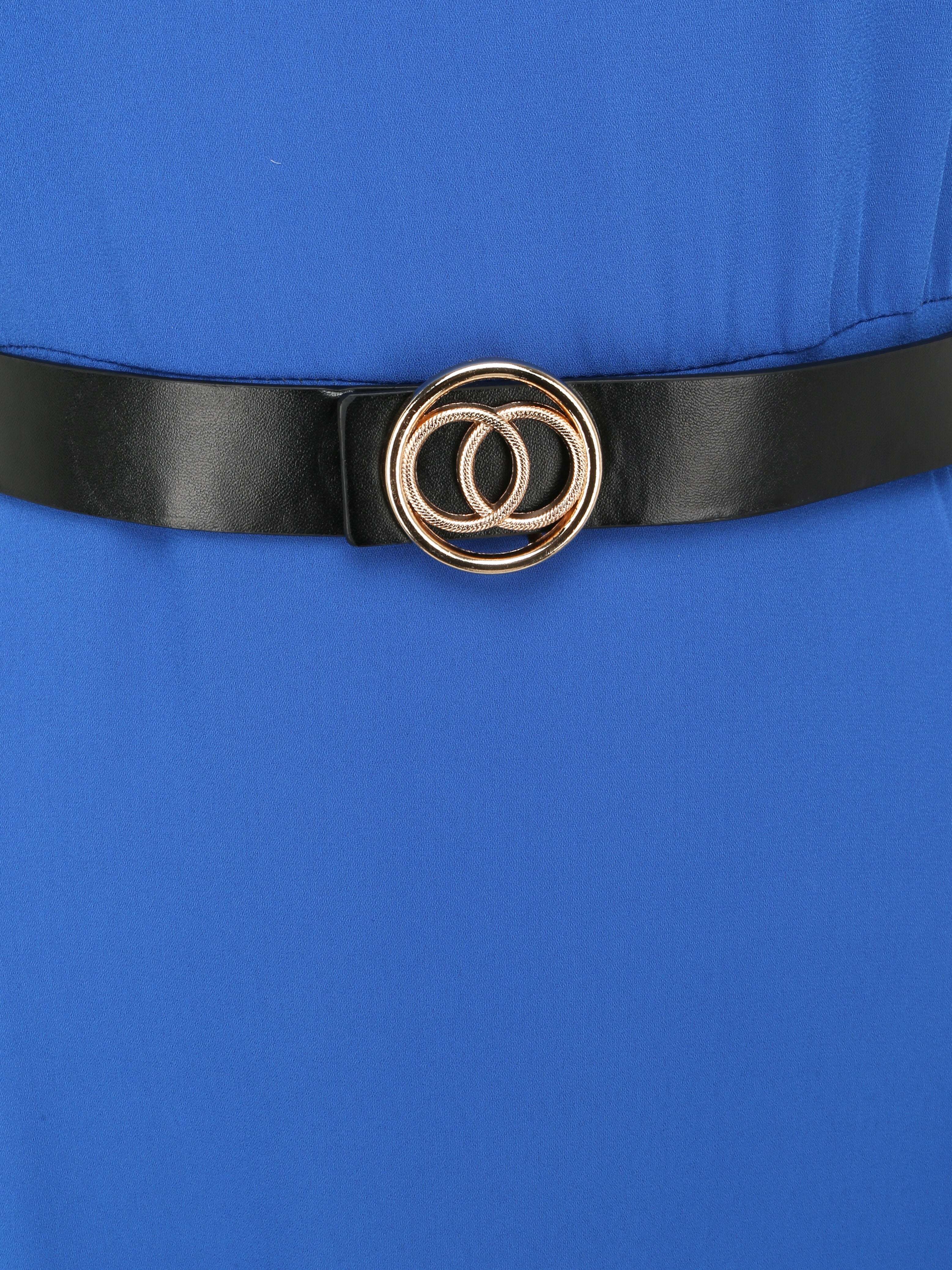 Robe longue asymétrique coupe patineuse - Bleu électrique - 3
