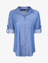 Chemise droite unie style jean - Bleu denim - 1