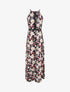 Robe longue à imprimé fleurs - Noir - 1