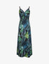 Robe longue cache-coeur à imprimé fleurs tropicales - Noir - 4
