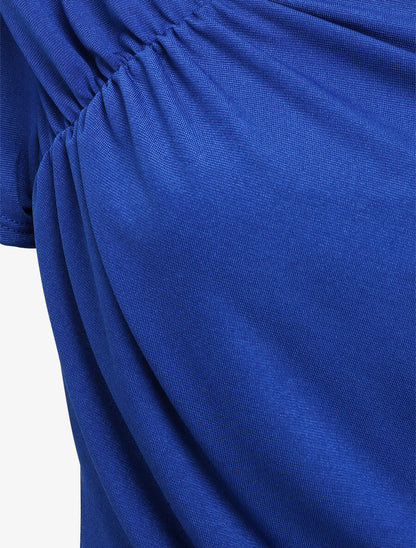 Body ajusté uni à col asymétrique - Bleu électrique - 3