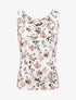Top droit col bénitier imprimé fleurs printanières - Blanc - 5