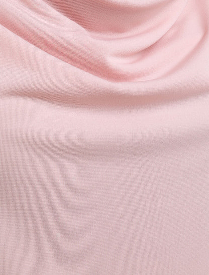 Top droit uni à col bénitier - Rose pâle - 3