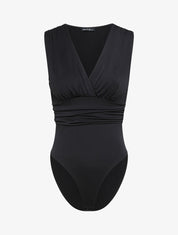 Body ajusté et drapé - Noir - 1