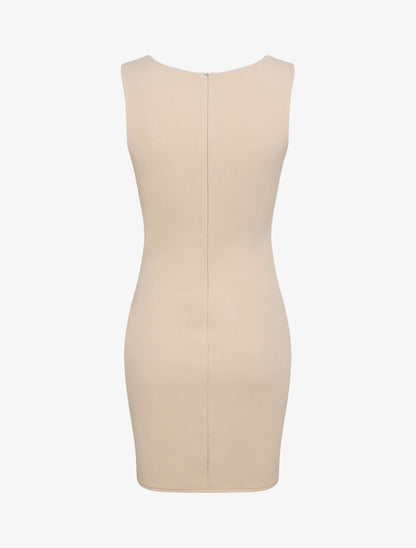 Robe portefeuille à boutons stylisés - Beige - 2