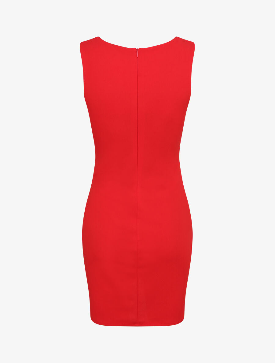 Robe portefeuille à boutons stylisés - Rouge - 2