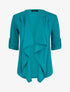 Veste fluide à pans asymétriques - Turquoise - 3