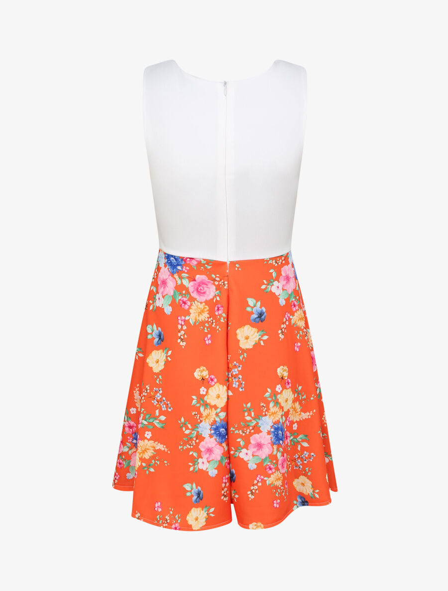 Robe cache-coeur bi-matière - Orange - 2