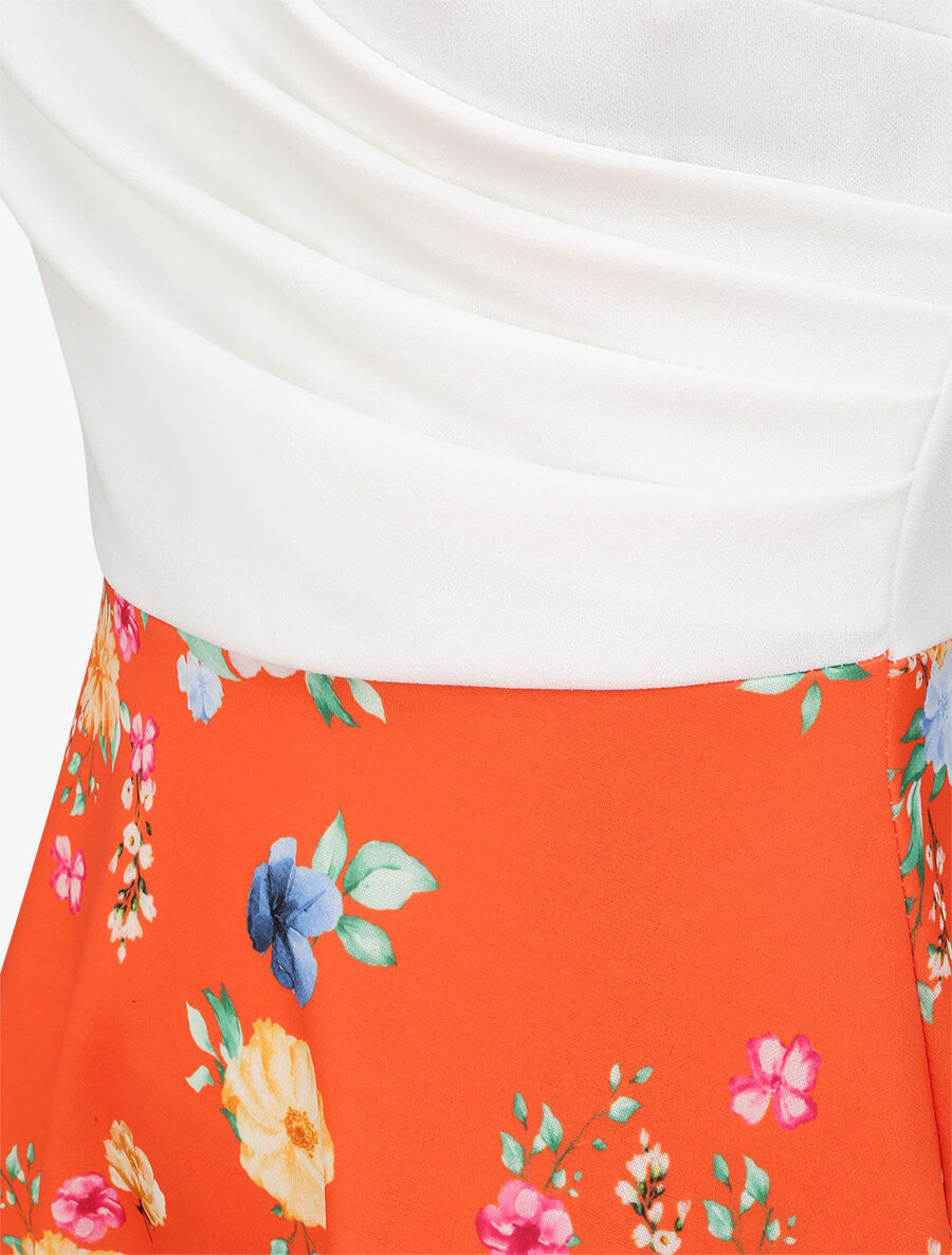 Robe cache-coeur bi-matière - Orange - 3