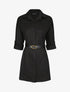 Tunique style chemise unie - Noir - 1