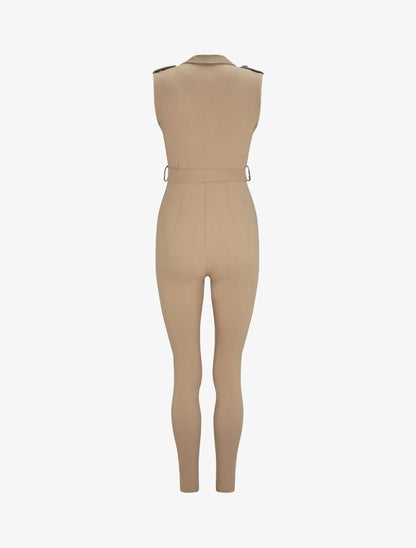 Combinaison stretch slim - Camel - 2